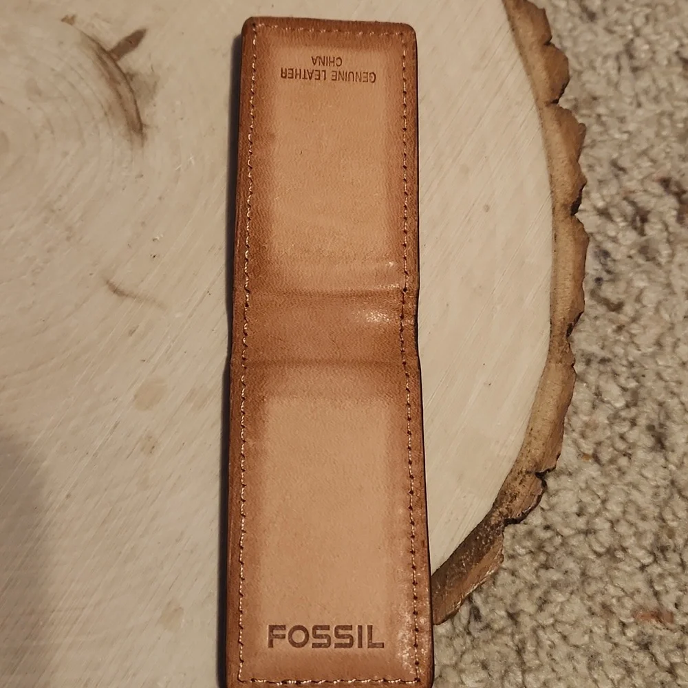 Fossil Brown Genuine Leather Magnetic Money Clip